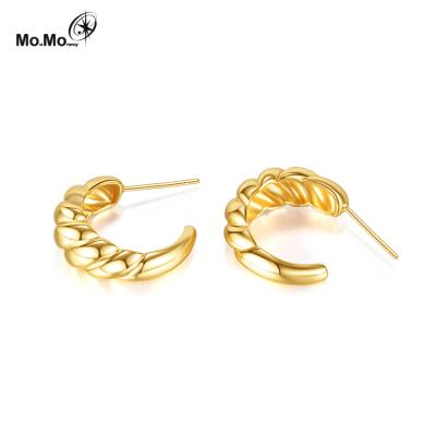 China OEM TRENDY Hot Selling Fashion Women White Gold Plated Circle Earrings Copper Jewelry for sale