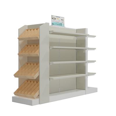 China Store maker direct selling tableware display rack/store display cabinet/universal metal and wood combined WI for sale