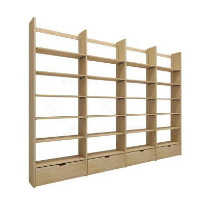 China Single Sided Supermarket Shelves Wooden Steel Cosmetic Gondola Wine Display Rack for sale