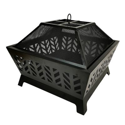 China Outdoor Metal Heater Black Wood Burning Outdoor Garden Portable Fire Pit for sale