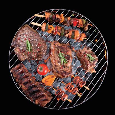 China Outdoor Heater Customized 304 Stainless Steel Outdoor Round Fire Pit Cooking Grill Grid BBQ Campfire for sale