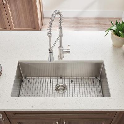 China Without Installation Faucet 304 Stainless Steel Kitchen Sinks Undermount Type With Grid for sale