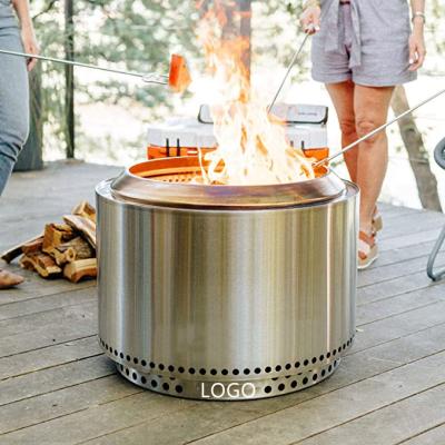 China 19.5inch Large Modern Backyard Fireplace Outdoor Camping Fireplace Portable Wood Burning Cooking Stove Smokeless With Stand With Carrying Case for sale