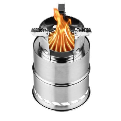 China Stainless Steel Outdoor Camping Portable Firewood Stove Camping Outdoor Portable Firewood Stove Wood Burning Camping Survival Stove Stainless Steel for sale