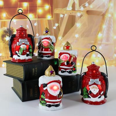 China New Christmas Ornament Christmast Ornament Border Light Small Portable Outdoor Kerosene Lamp Christmas Lit Decorations for sale