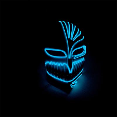 China Halloween Styles Custom Hand Painted Cold Light Up Mask Halloween New Full Face Dance Party Led Masks for sale