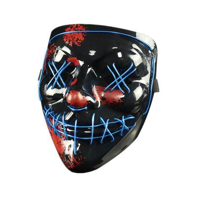 China Trendy Movie V for Vendetta LED Mask Street Beast Masks Terrified Light Up EL Wire Halloween Party Cosplay Mask for sale