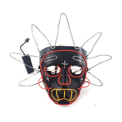 China New Anime 2021 Rick LED Mask Neon Lamp EL Mask Fluorescent Mask Eco-friendly Cute Masquerade Party For Adult Kids for sale