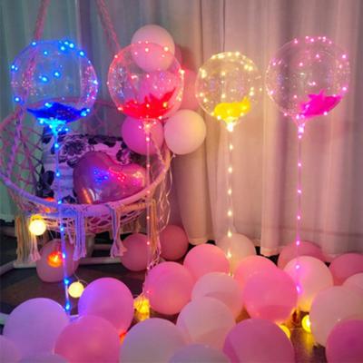 China Advertising Toy/Gift Toy/Pomotional Toy/Decoration Hot Sale 10 Inch Bobo Globos Foil Balloon With Led Clear For Party Birthday Decoration for sale