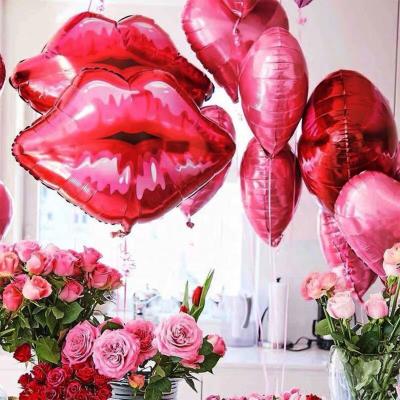 China Big Mouth Red Lip Helium Foil Balloon Advertising Toy/Gift/Toy Pomotional/Decoration Kiss Toy For Valentine's Day Wedding Party Decoration Balloon for sale