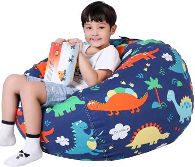 China (Other) Adjustable Storage Bean Bag Chair for Kids, Storage Bean Bag for Organizing Soft Toys, Zipper Plush Dinosaur Bean Bag Chair for sale