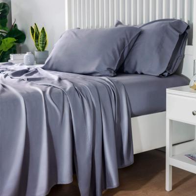 China 100% Cooling Bamboo Sheets Set Queen Gray - Cooling Bamboo Sheets For Queen Size Bed With Pocket 4PCs Deep Super Soft Hypoallergenic for sale