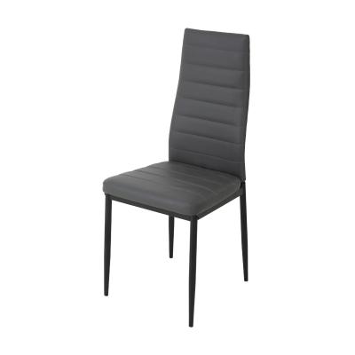 China Comfortable Modern Home Furniture Metal Legs PVC Fabric Seat Dining Chair for sale