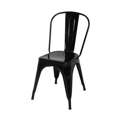 China Hot Sale Cooling Modern Dining Room Furniture Metal Black Leisure Dining Chair for sale