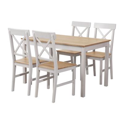 China Easy Move Hot Selling MDF Style Modern Home Furniture Wooden Dining Table Chair Set For Dining Room for sale