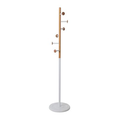 China Hot Sale New Latest Design Two Tone High End Factory Custom Finish Coat Hanger Rack With Base for sale