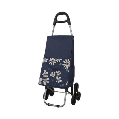 China Modern Factory Flower Foldable Custom Design 6 Wheels Riding Cart Shopping Bag for sale