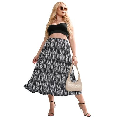 China Yiyuan breathable 2022 vegetable color women's skirts printing plus size elegant plus size dress and skirts for sale