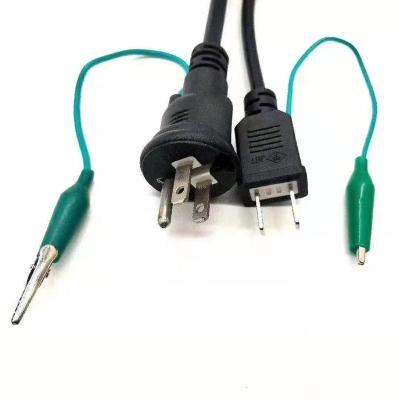 China Plug cable with ground ring Two-core Japanese standard three-core with fish clip with portable ring ground power cord for sale