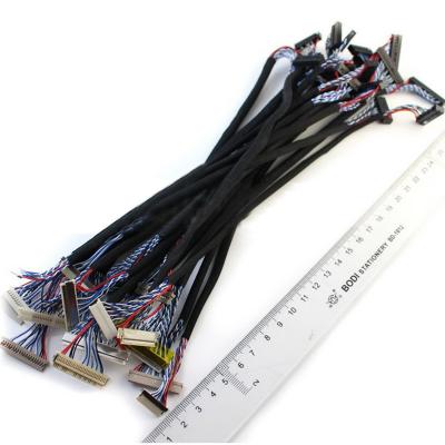 China Display lvds cable LVDS screen cable DF19-20 core 8-1.0mm single to lead board 10-15 inch display lvds cable manufacturers for sale