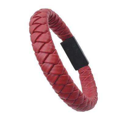 China Mobile phone types hot sale cheap price wristband data cable creative woven leather USB data cable wristband for sale