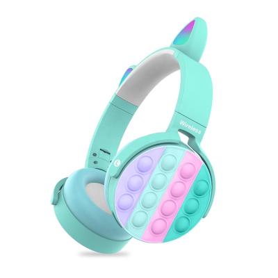 China Portable Headphones Bubble It Colorful Headset For Kids Cat Ear Headphone for sale