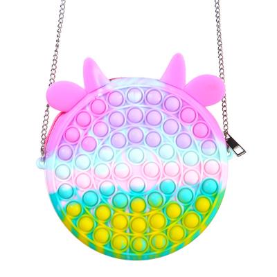 China Itunicorn Strawberry Unicorn Handyhull It Pop Rainbow New Push Noise Silicone Girls Bag Stress Reliever Handbag Sensory Bubble It Wiggle Toys for sale