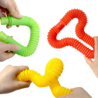 China 3-6 Years Hot Selling Tube Sound Tube Sensory Toys Stretch Telescopic Elastic Decompression Tube for sale