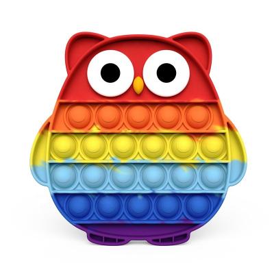 China High Quality Eco-friendly Decompression Game Toys Silicone Rainbow Unique Desktop Modeling Bubbles for Kids and Adults for sale