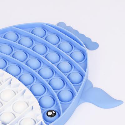 China Food grade silicone mass production of new design creative shark finger fish shaped funny toys for children for sale