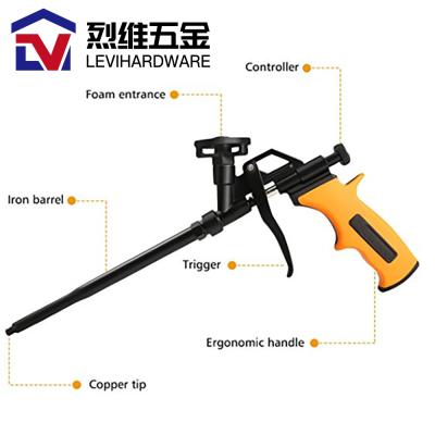 China Bottled PU Foam Agent LEVI New Style Use For PU Spray Polyurethane Hand Caulking Air Foam Gun With NO--clean for sale