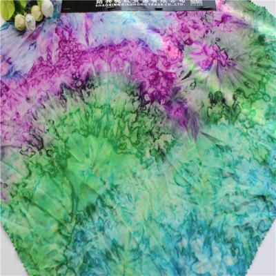 China Tie Dye Jersey Original Factory 95% Brushed Polyester 5% Elastane High Quality Fabric for sale