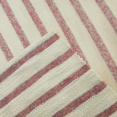 China Hot Selling Anti Pill Yarn Dyed Fabric Plain Jersey Brushed Stripe Cotton Viscous Fabric For Dress for sale