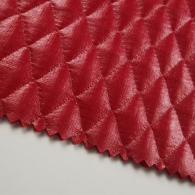 China Red Color Fabric Coating 95%T 5%SP Solid Color Fabric Anti-Static Thick Knitting Coupling For Winter Wear for sale