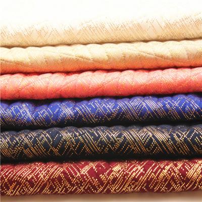 China Memory Shaoxing Supplier Gold Foil Print Fabric Elastic Jacquard Scuba Knitting Fabric For Jacket for sale