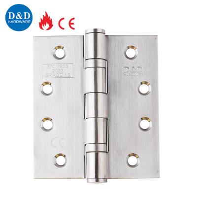 China Zero Fire 4 Inch CE Grade 13 Stainless Steel Ball Bearing Rated Silver Commercial Door End Hinges for sale