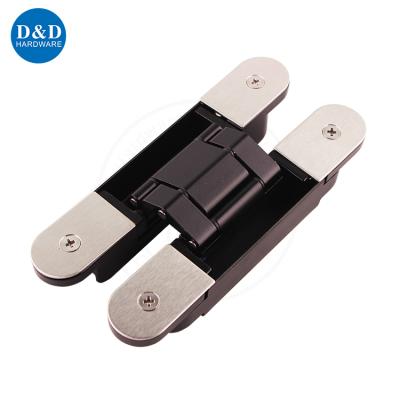 China Modern Popular Hotel Wooden Door 180 Degree Heavy Duty Black Adjustable 3D Concealed Concealed Door Hinge for sale