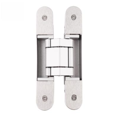 China 3D Good Quality 40KG Adjustable Zinc Alloy Silver Painted Finish Hidden 3D Door Hinge for sale