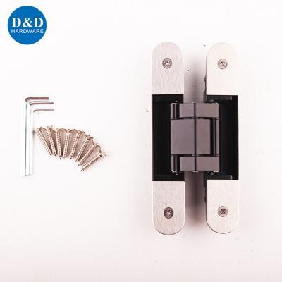 China Modern Heavy Duty Timber Door Hardware Fit Matte Black 3D Adjusting Concealed Invisible Door Hinge for sale