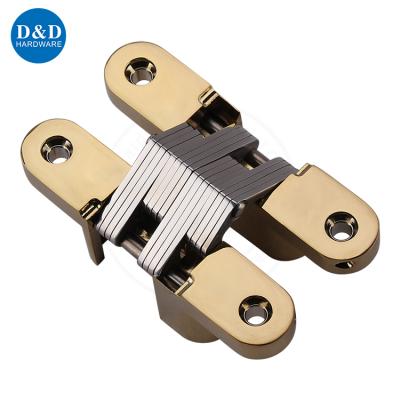 China Best Hindden Polished Brass Zinc Alloy Modern 180 Degree Special Fit Door Gold Hidden Hinge for sale