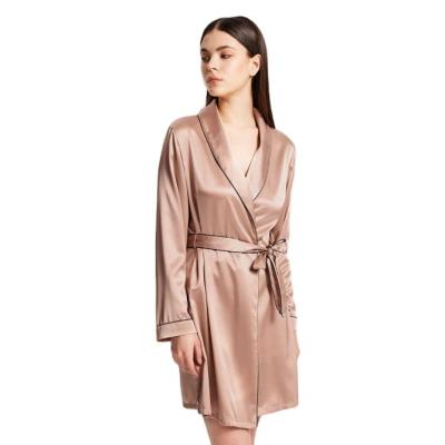 China Breathable Long Sleeve Solid Robe Pour Femme Bridal Robe Women Satin Belted Silk Robes Wrap Luxury Sexy Women Pajamas Customized Designs for sale