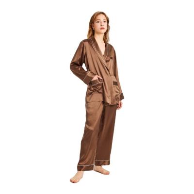 China Breathable Custom Wholesale Satin Robe Polyester Pajamas Silk Women Pajamas for sale