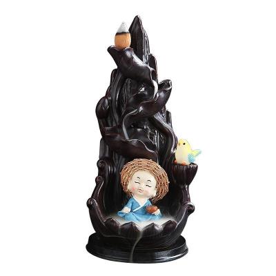 China Retro Waterfall Censer Censer Handmade Ceramic Incense Holder Indoor Backflow Nostalgic Censer for sale