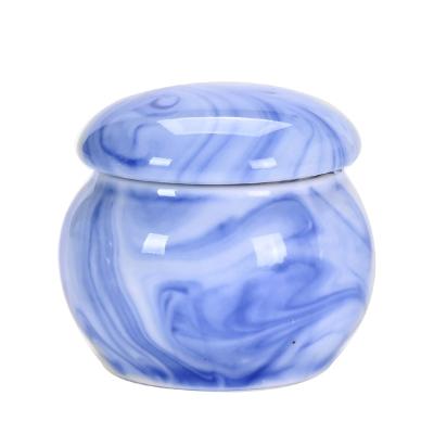 China Marble Canister Fast Delivery Freshness Preservation Canister Tea / Ceramic Jar Powder / Lotion / Honey Storage for sale