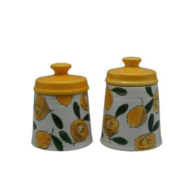 China Custom Wholesale Heatable Handmade Hideaway Jar Ceramic Kitchen Storage Canister Set Jars With Lids for sale