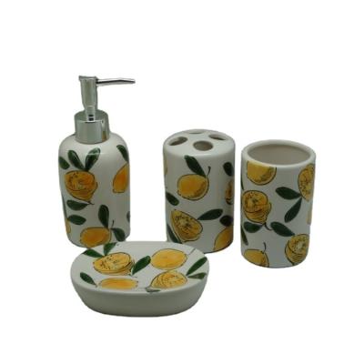 China Ceramic Stocked 4 Piece Bathroom Set Home Kit Factory Direct Selling Modern Bathroom Combination Bathroom Wash Set for sale