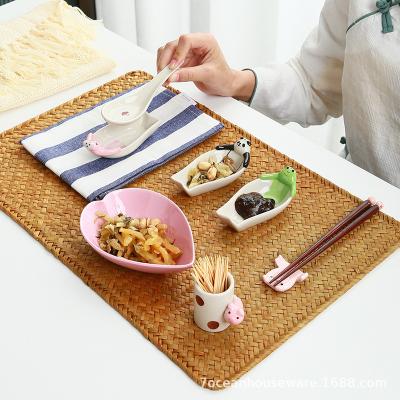 China MUJI Animal Ceramic Toothpick Holder Rack Spoon Chopsticks Rest Stocked for sale