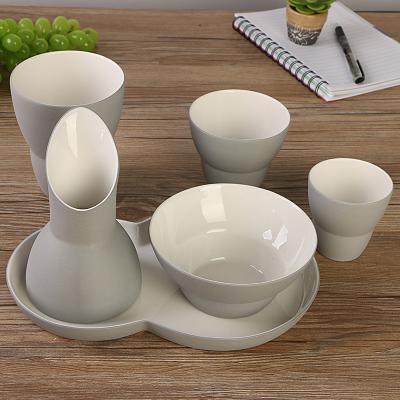 China Western Style Breakfast Cup Tumbler Dish Nordic Ceramic Bowl Tableware Stored Ceramic Milk Bottle Bread Dish Milk Bottle for sale