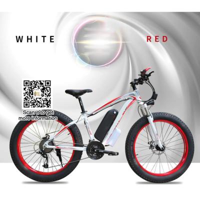 China Electric bicycle e-bike 350w 26 inch 27 speed 48V 10.4AH lithium battery snow steel electric bike for sale for sale