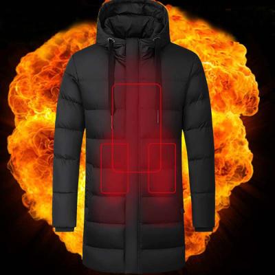 China Viable Heating Down Jacket Electric Battery USB Heated Warm Hoodie Jacket Winter for sale